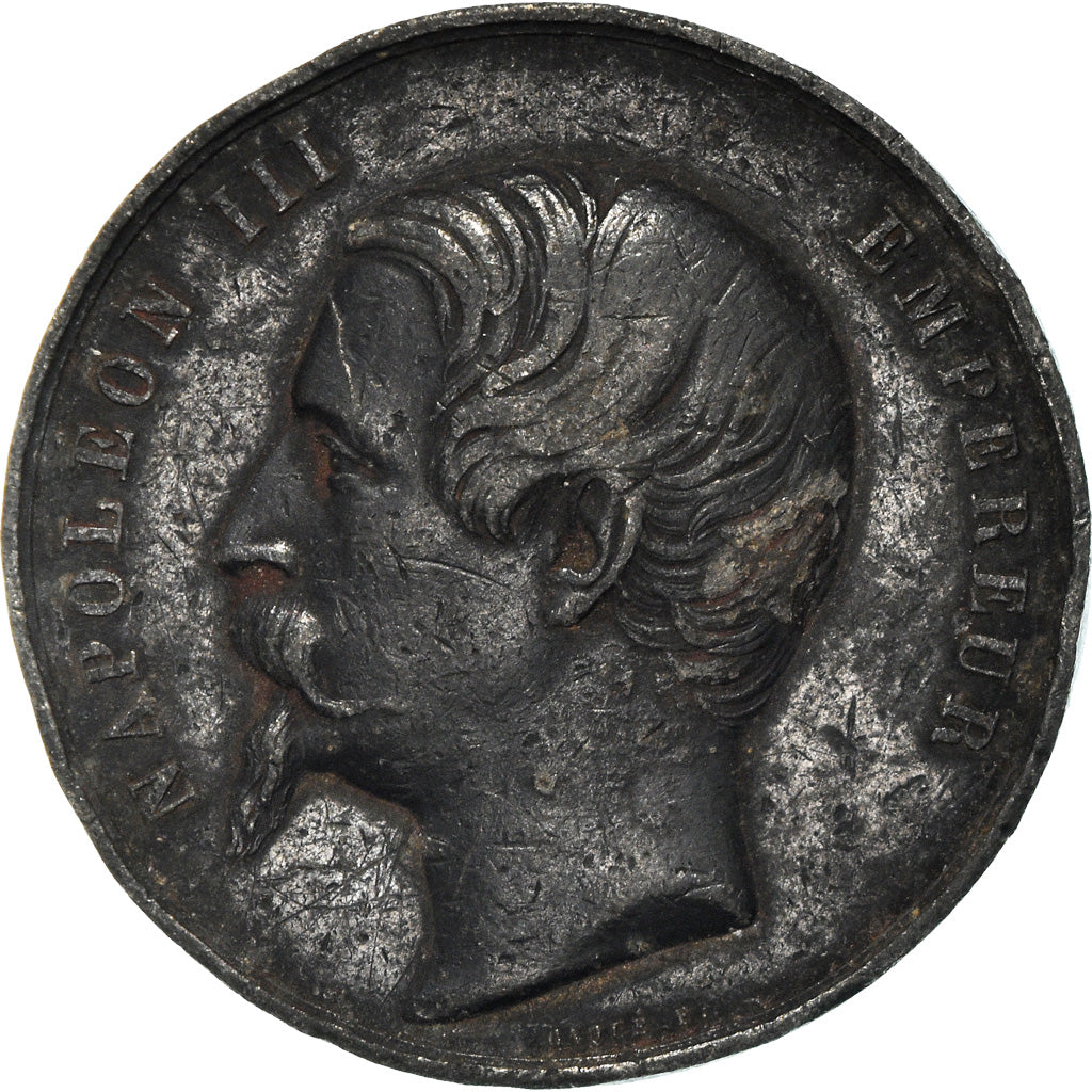 France, Medal, Napoléon III, Exposition universelle de Paris, 1855, Caqué