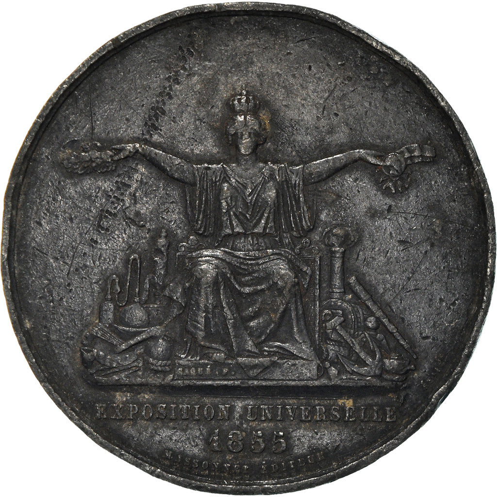 France, Medal, Napoléon III, Exposition universelle de Paris, 1855, Caqué
