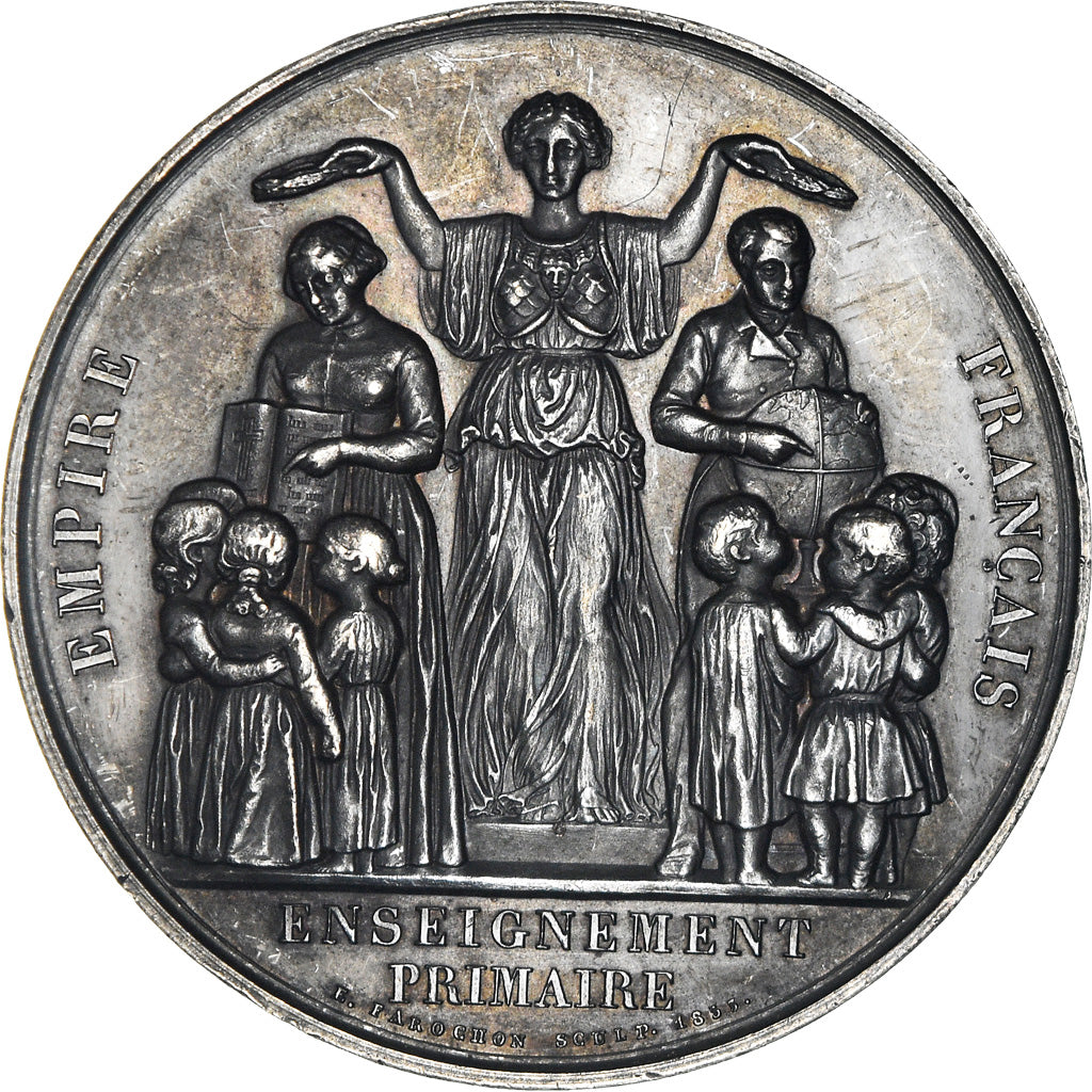 Frankreich, Medaille, Second Empire, Enseignement, Dourlers, Nord, 1858