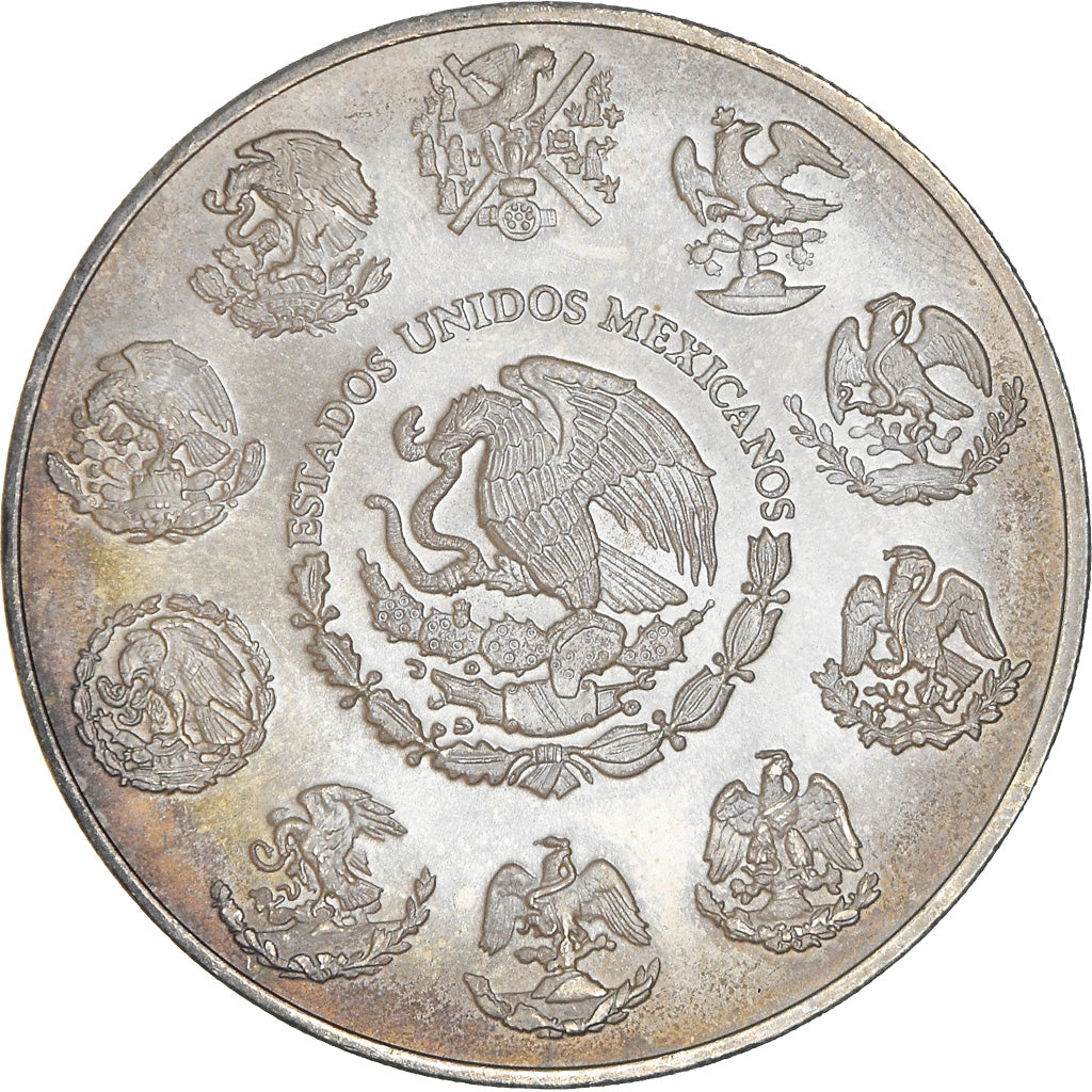Moneda, México, 2 Onzas, 2 Troy Ounces of Silver, 1997, Mexico City, SC, Plata