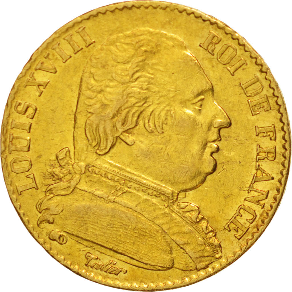 Munten, Frankrijk, Louis XVIII, Louis XVIII, 20 Francs, 1815, Lille, ZF+, Goud