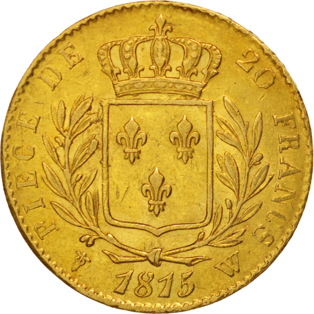 Munten, Frankrijk, Louis XVIII, Louis XVIII, 20 Francs, 1815, Lille, ZF+, Goud