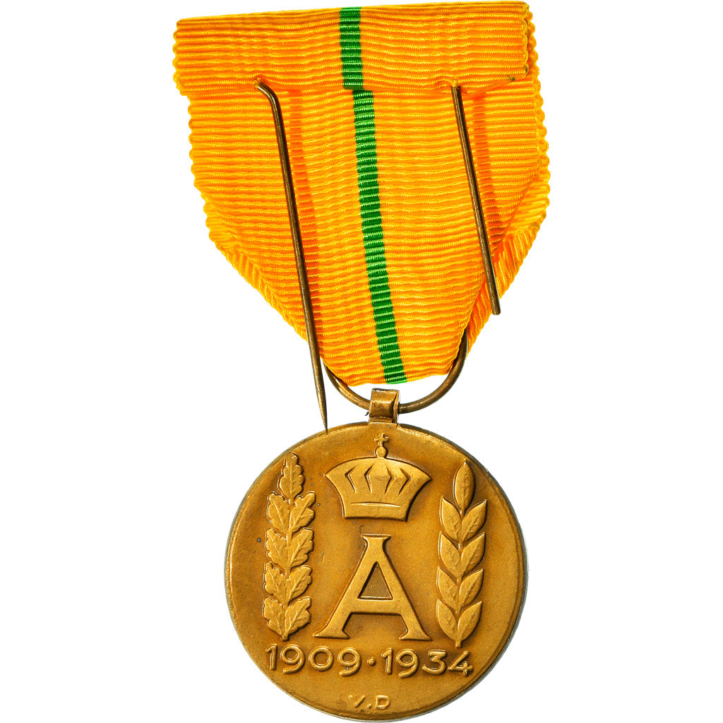 Belgium, Commemorative Medal of the Reign of Albert I, Medal, 1934