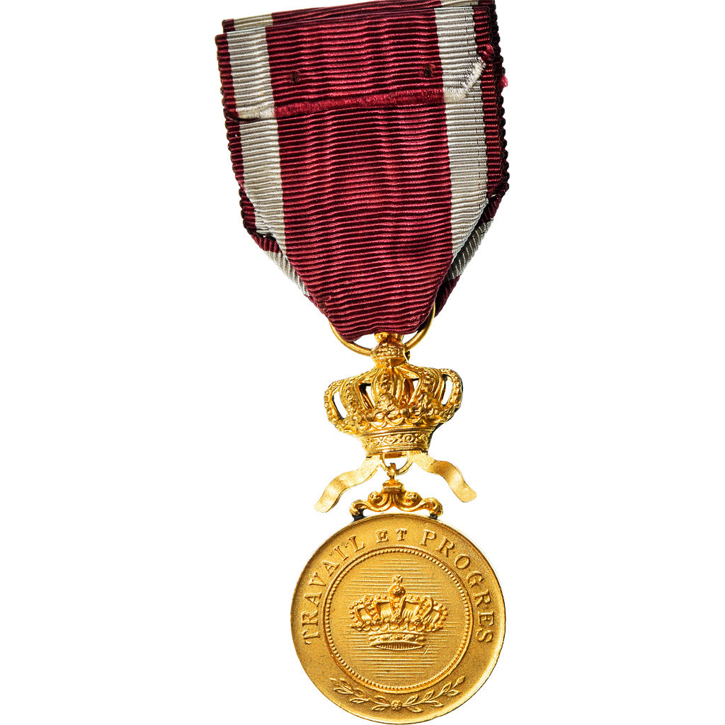 Belgium, Ordre de la Couronne, Travail et Progrès, Medal, Excellent Quality