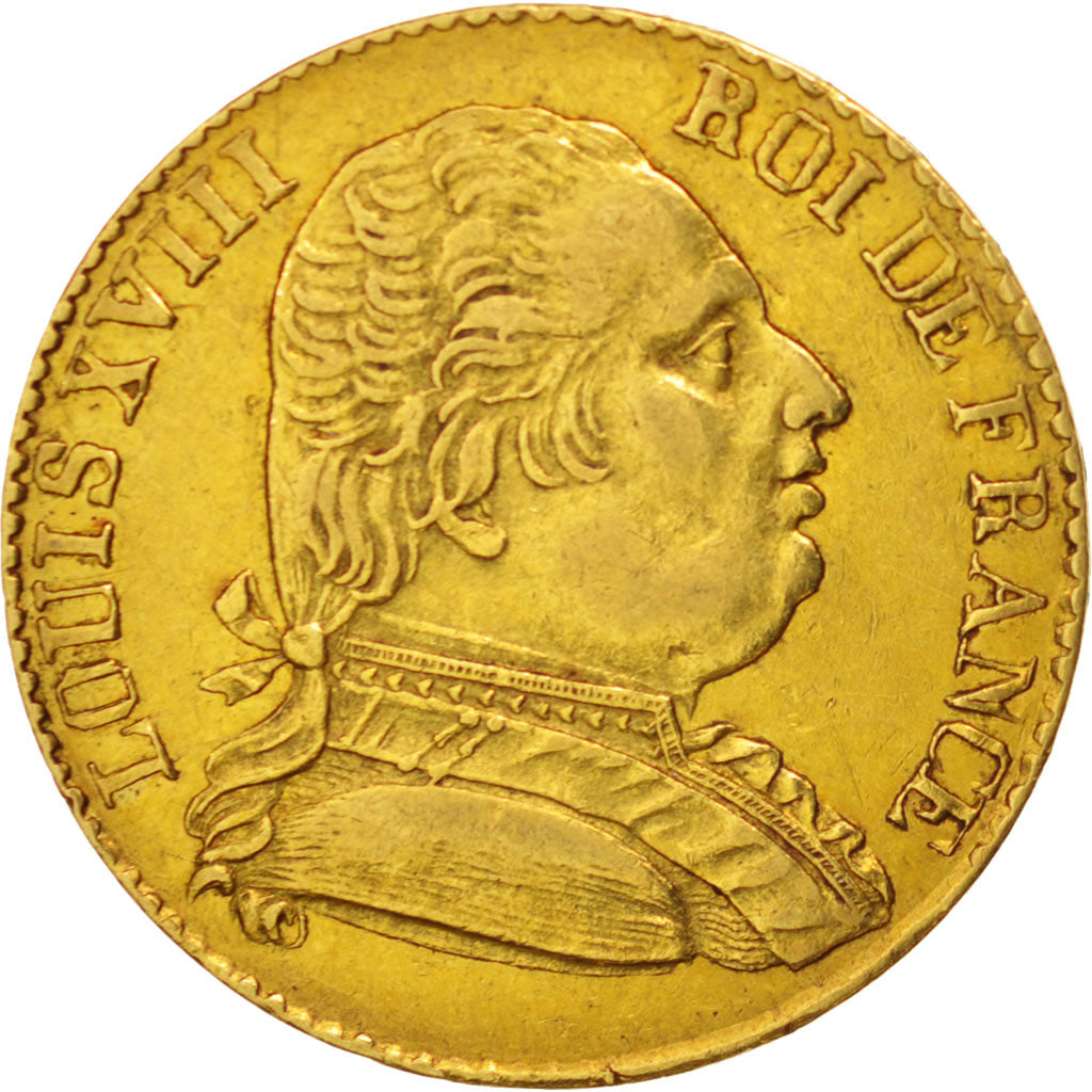 France, Louis XVIII, 20 Francs, 1815, London, TTB, Or, KM:706.7,Gadoury1027