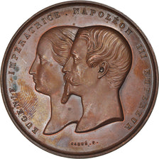 Francia, medaglia, Eugénie et Napoléon III, Palais de l'Industrie, Caqué