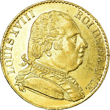 Coin, France, Louis XVIII, Louis XVIII, 20 Francs, 1815, London, AU(55-58)