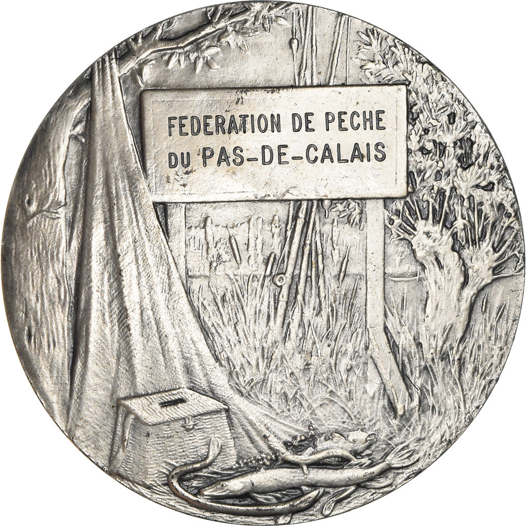 Frankreich, Medaille, Art Nouveau, Fédération de Pêche du Pas-de-Calais