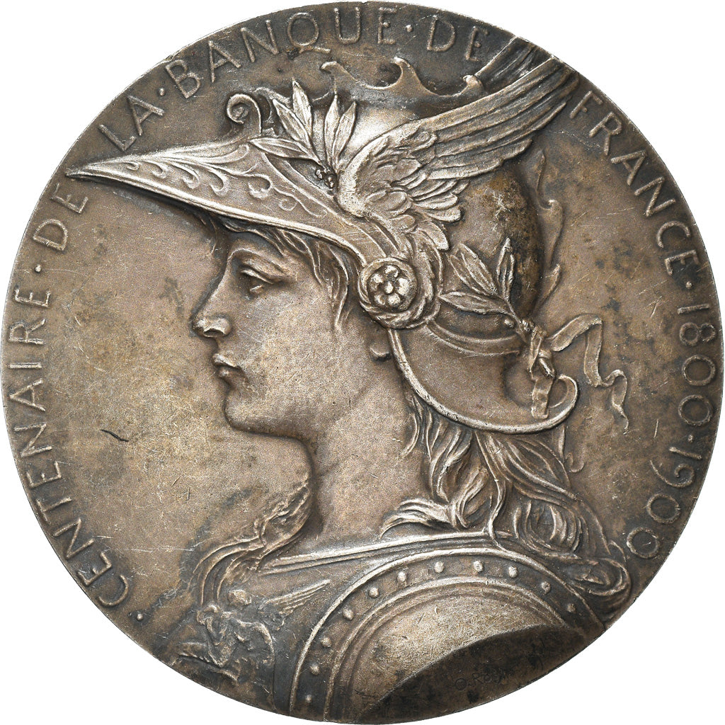 Frankreich, Medaille, Centenaire de la Banque de France, 1900, O.Roty, VZ