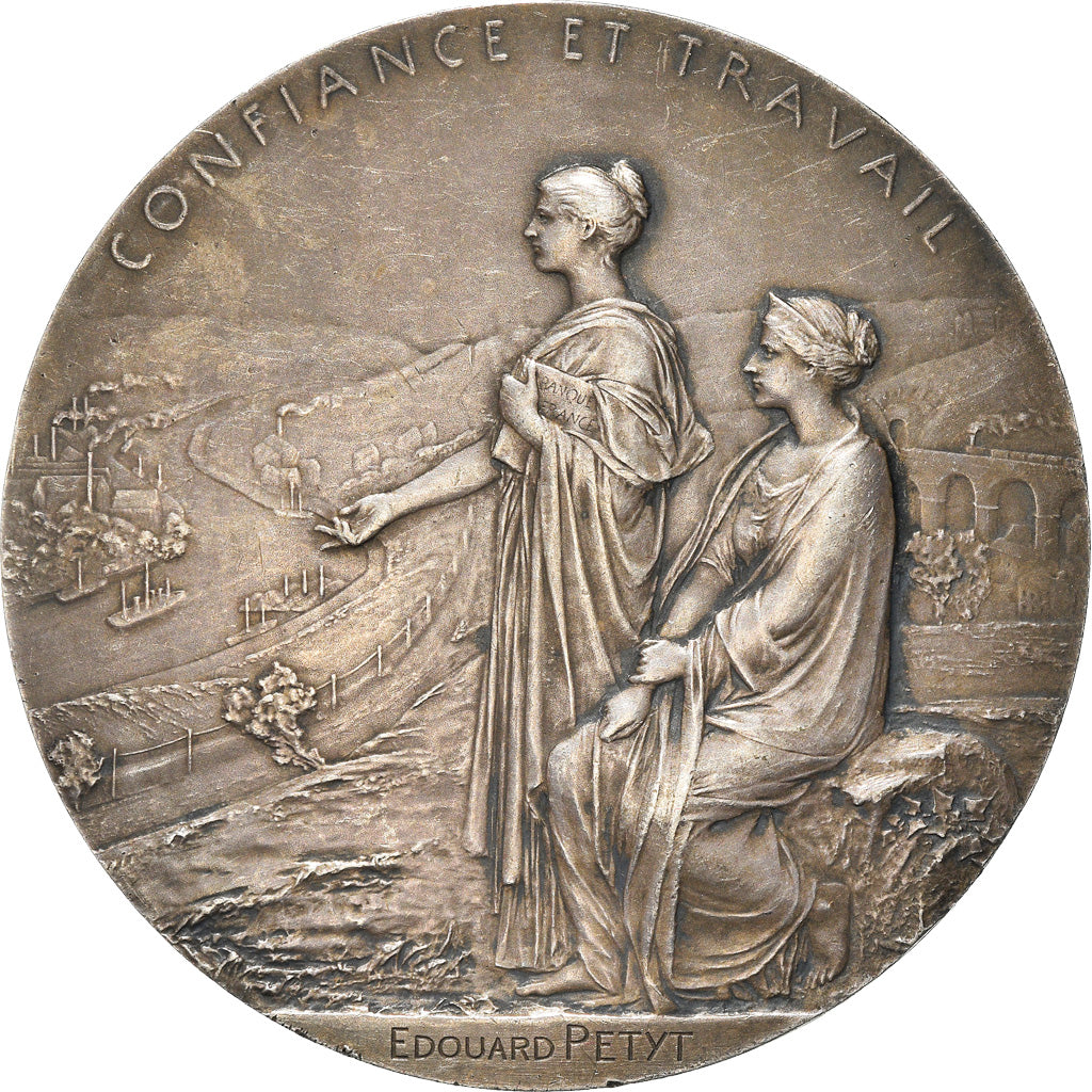 Frankreich, Medaille, Centenaire de la Banque de France, 1900, O.Roty, VZ