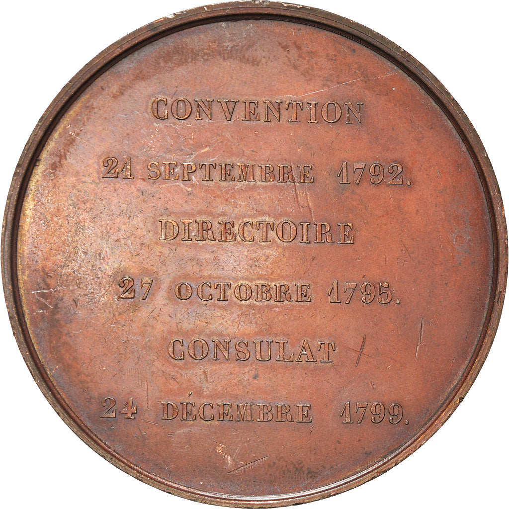 France, Medal, Convention, Directoire, Consulat, History, 1799, Caqué