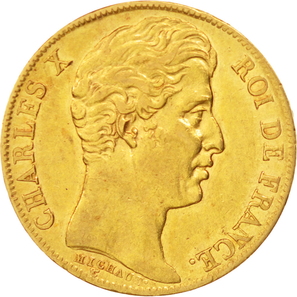 France, Charles X, 20 Francs, 1828, Paris, EF(40-45), Gold, KM:726.1,Gadoury1029