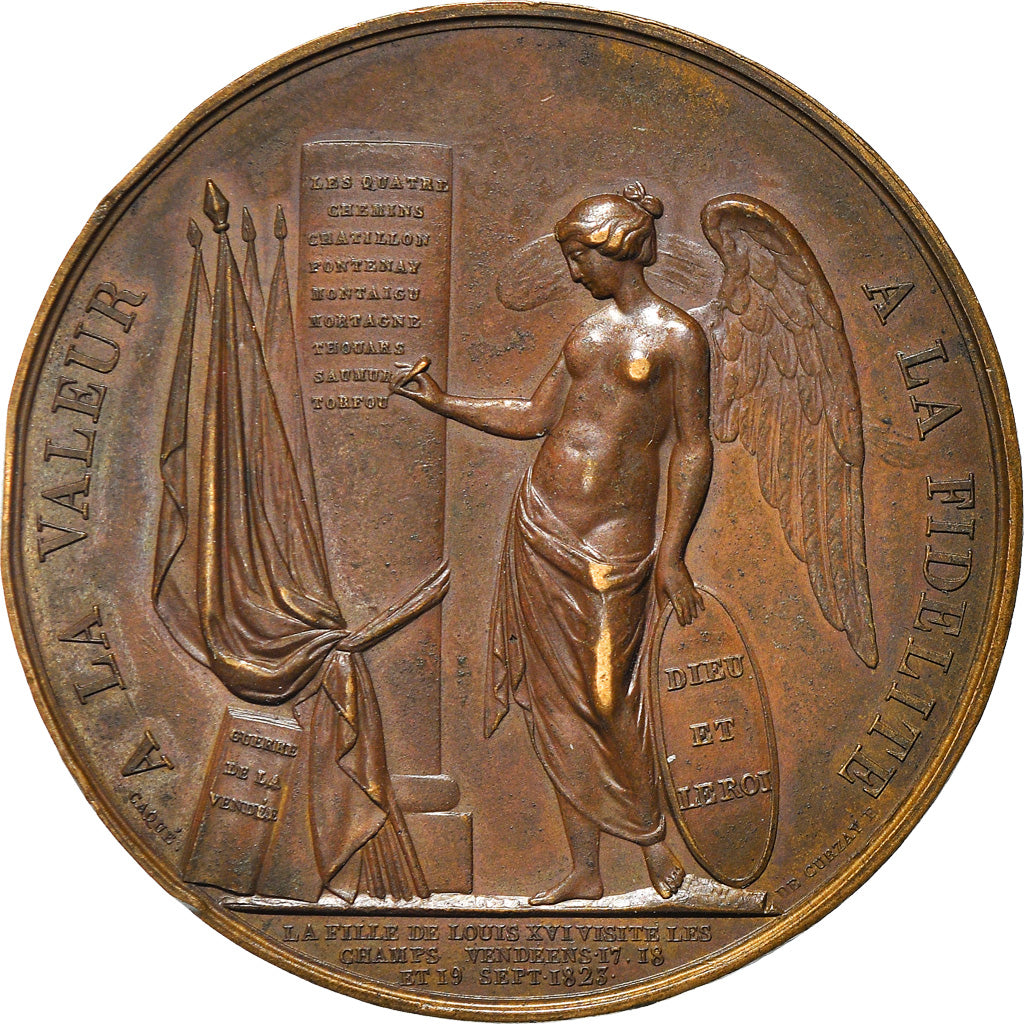 Francia, medalla, Louis XVIII, Visite des Champs Vendéens par la Duchesse