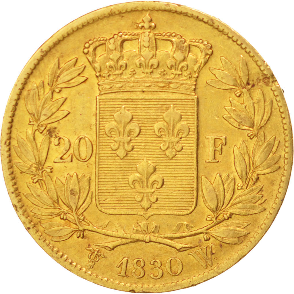 France, Charles X, 20 Francs, 1830, Lille, EF(40-45), Gold, KM:726.4,Gadoury1029