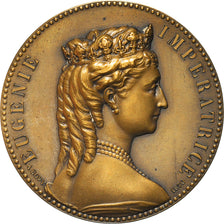 France, Medal, Eugénie, Impératrice, Uniface, 1870, Bovy, MS(60-62), Bronze
