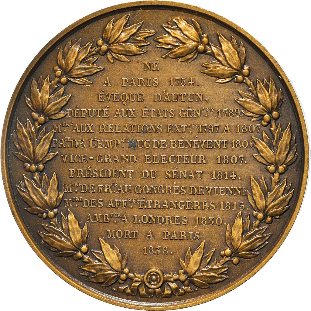 Francia, medalla, Charles-Maurice de Talleyrand, History, Domard, SC, Bronce