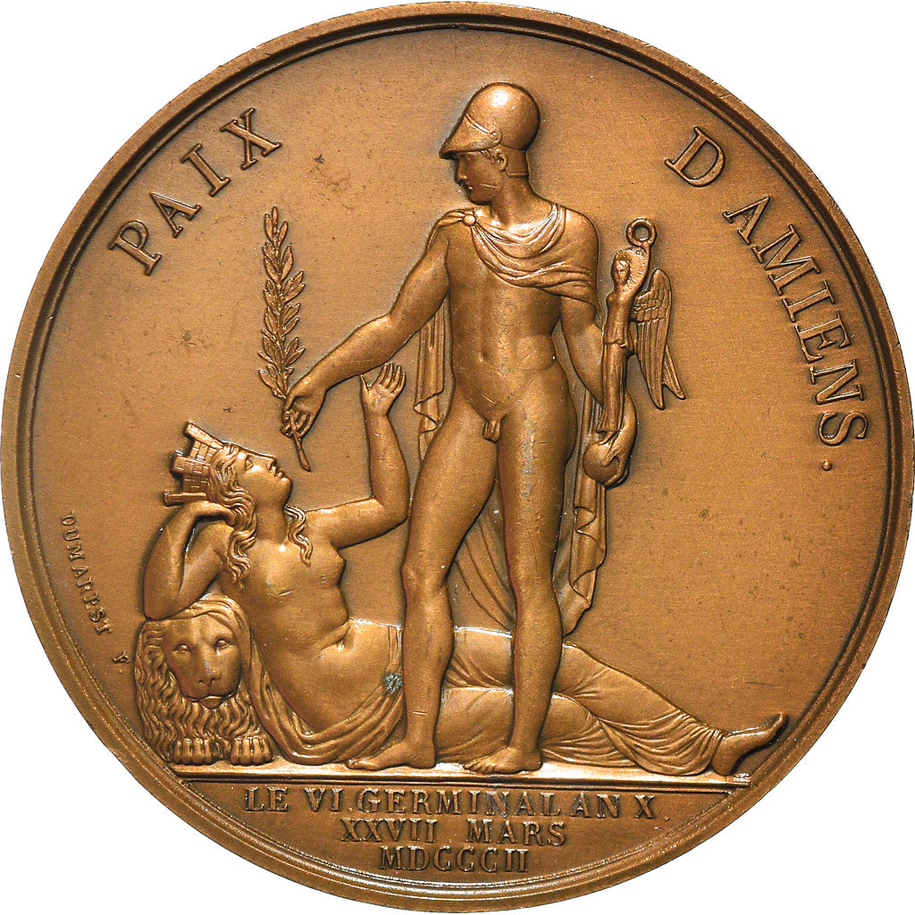 França, Medal, Napoleon Bonaparte , Paix d'Amiens, 1970, Dumarest, Nova