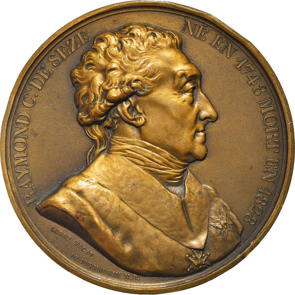 France, Medal, Charles X, le Monument au Comte de Sèze, 1829, Barre, Restrike
