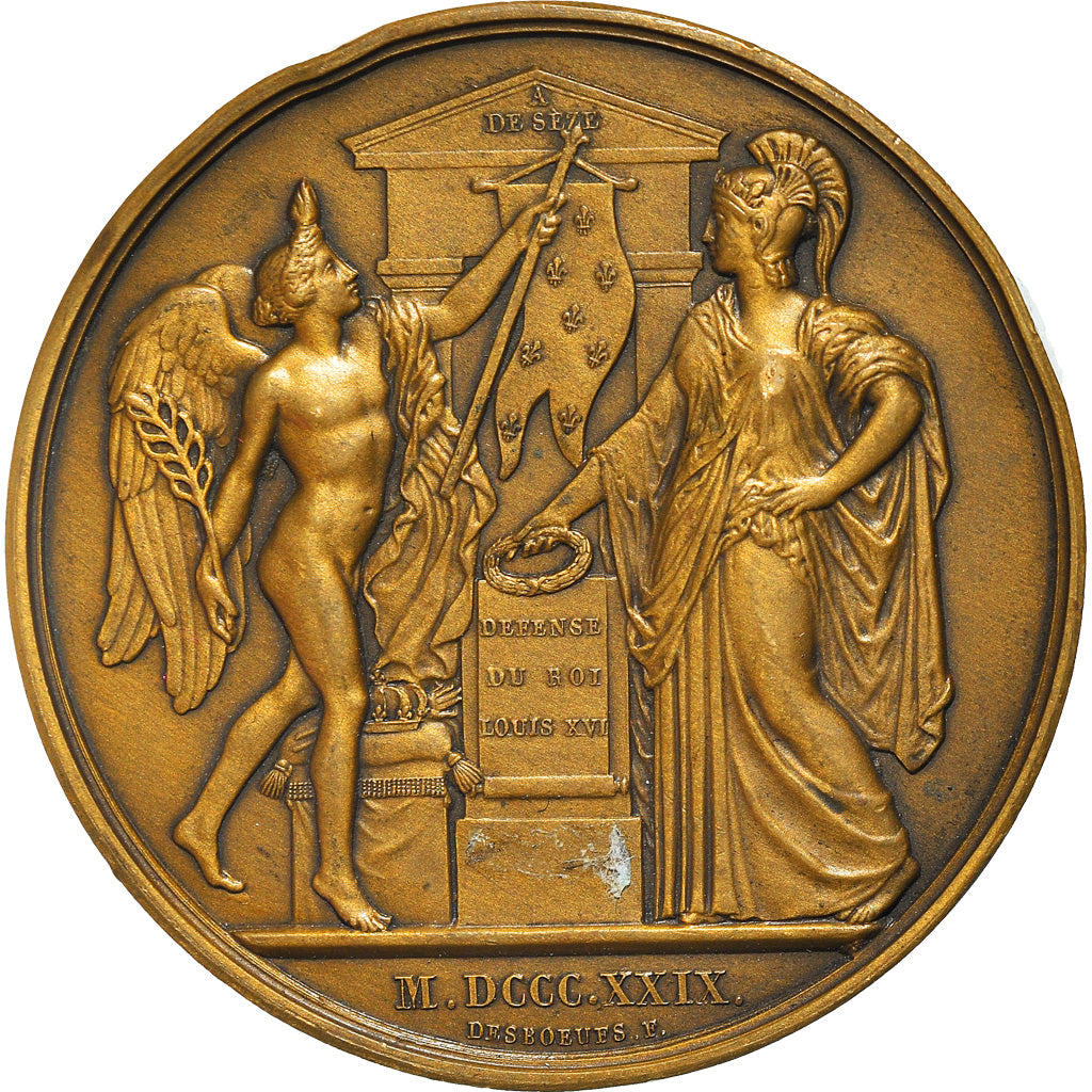 France, Medal, Charles X, le Monument au Comte de Sèze, 1829, Barre, Restrike