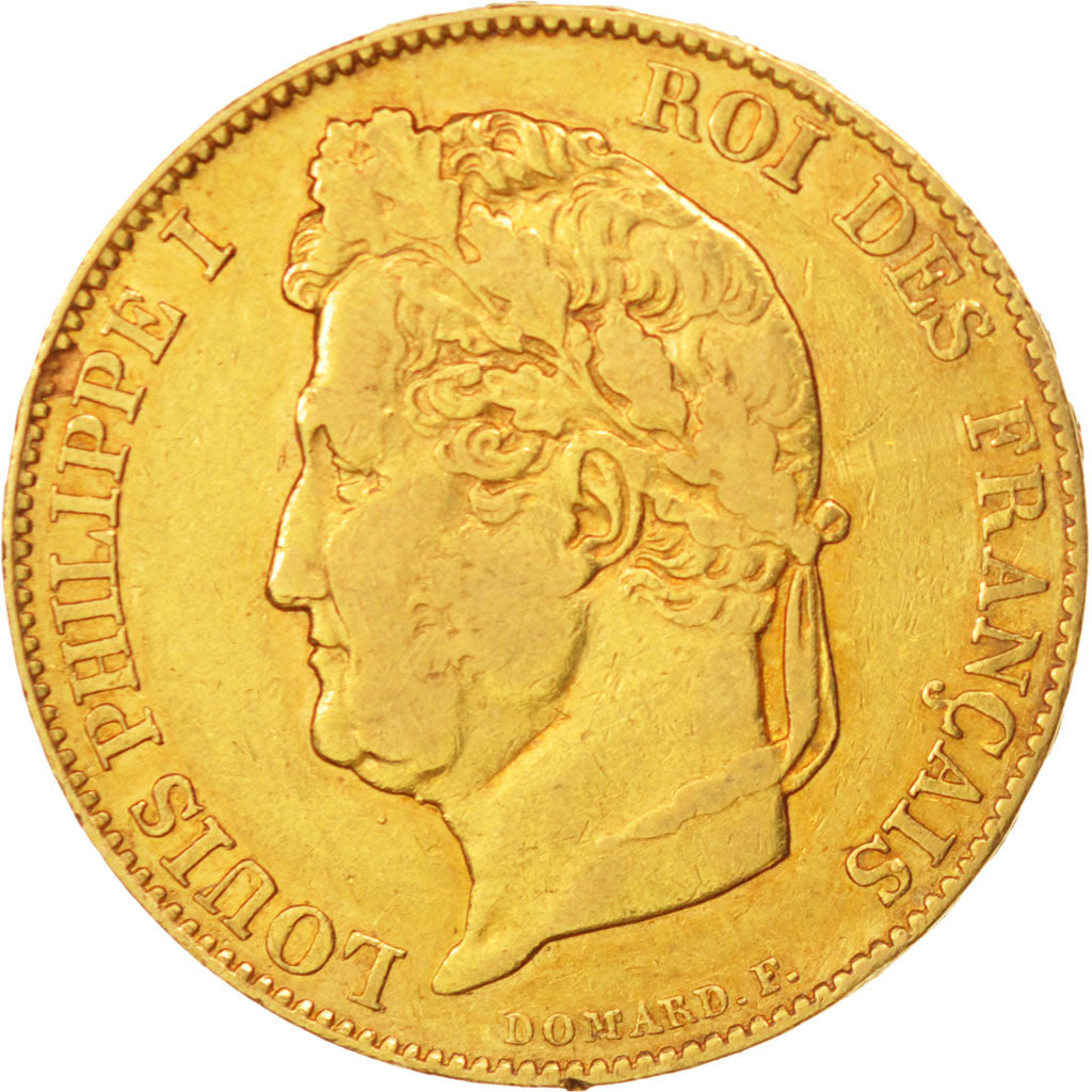 Moneda, Francia, Louis-Philippe, 20 Francs, 1834, Paris, BC+, Oro, KM:750.1
