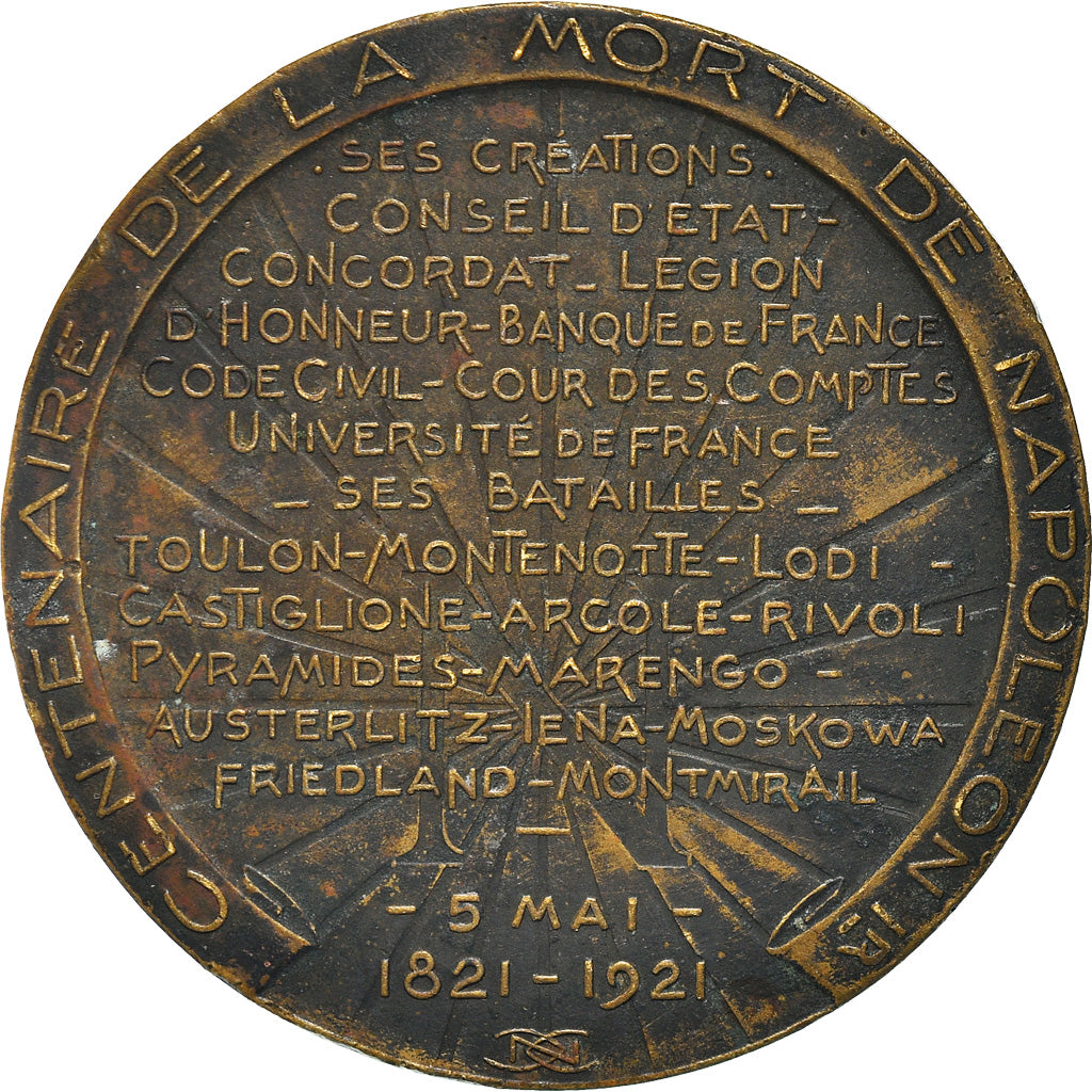 France, Medal, Centenaire de la Mort de Napoléon Ier, History, 1919, Gilbault