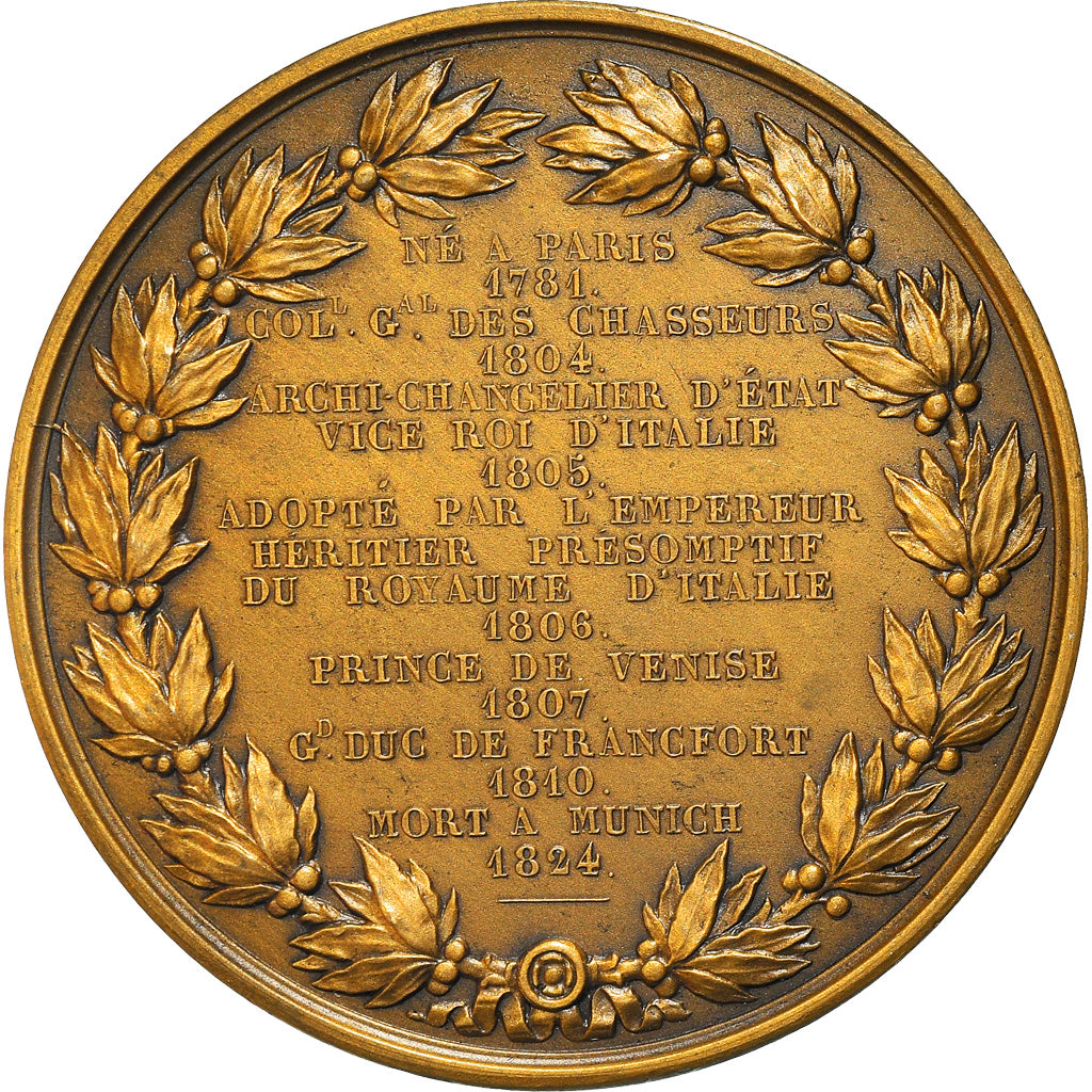 Francia, medalla, Mort d'Eugène Napoléon de Beauharnais, History, 1824