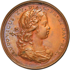 France, Medal, Louis XV, Les Progrès du Roi, History, 1718, Duvivier, Restrike