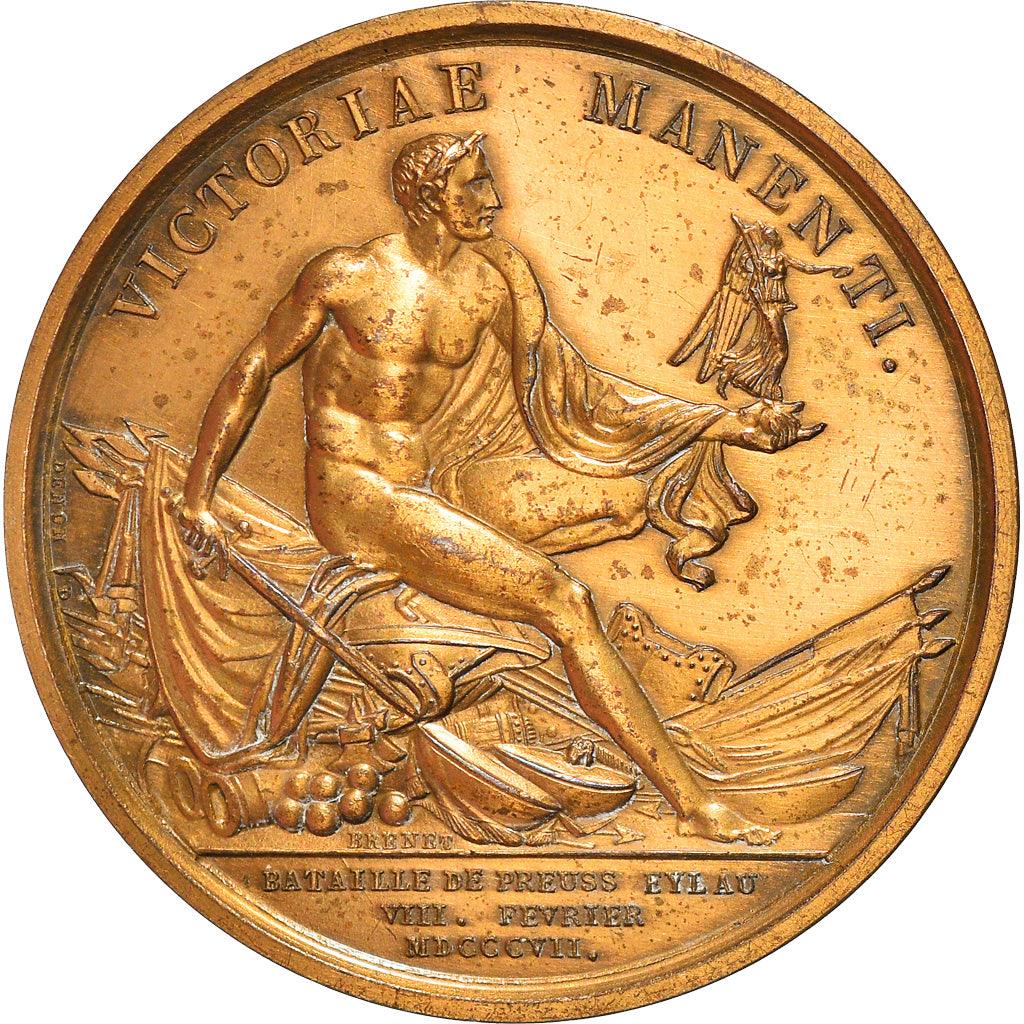 France, Medal, Napoleon Ier , Bataille de Preuss Eylau, 1807, Andrieu, Restrike