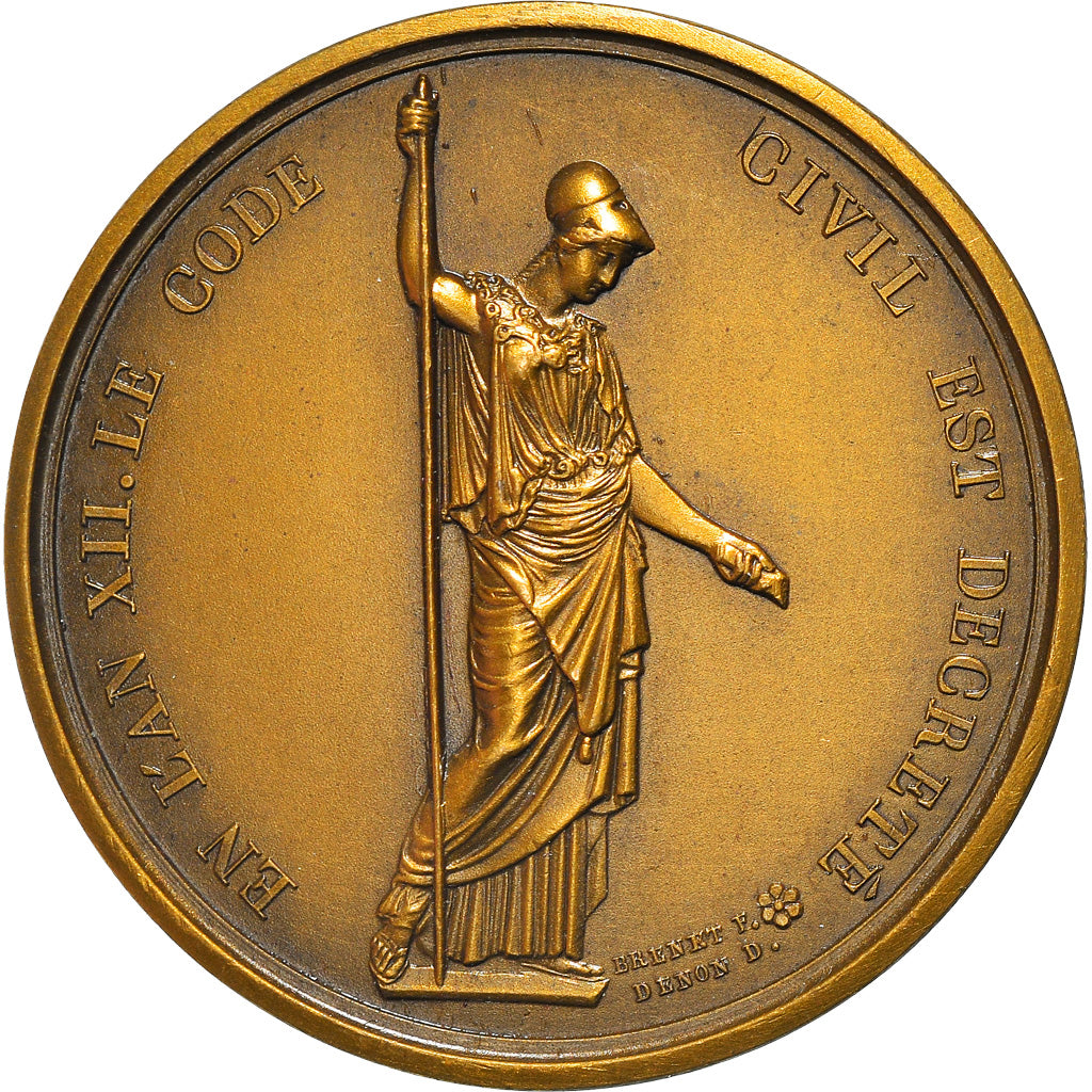 France, Medal, Napoléon Ier, En l'An XII, le Code Civil est Décrété, Denon