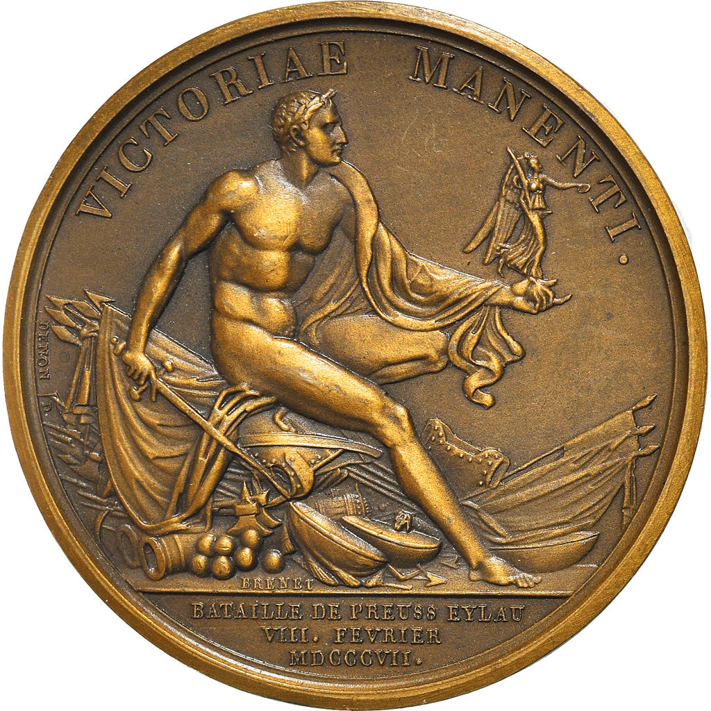 Francia, medalla, Napoleon Ier , Bataille de Preuss Eylau, History, 1807