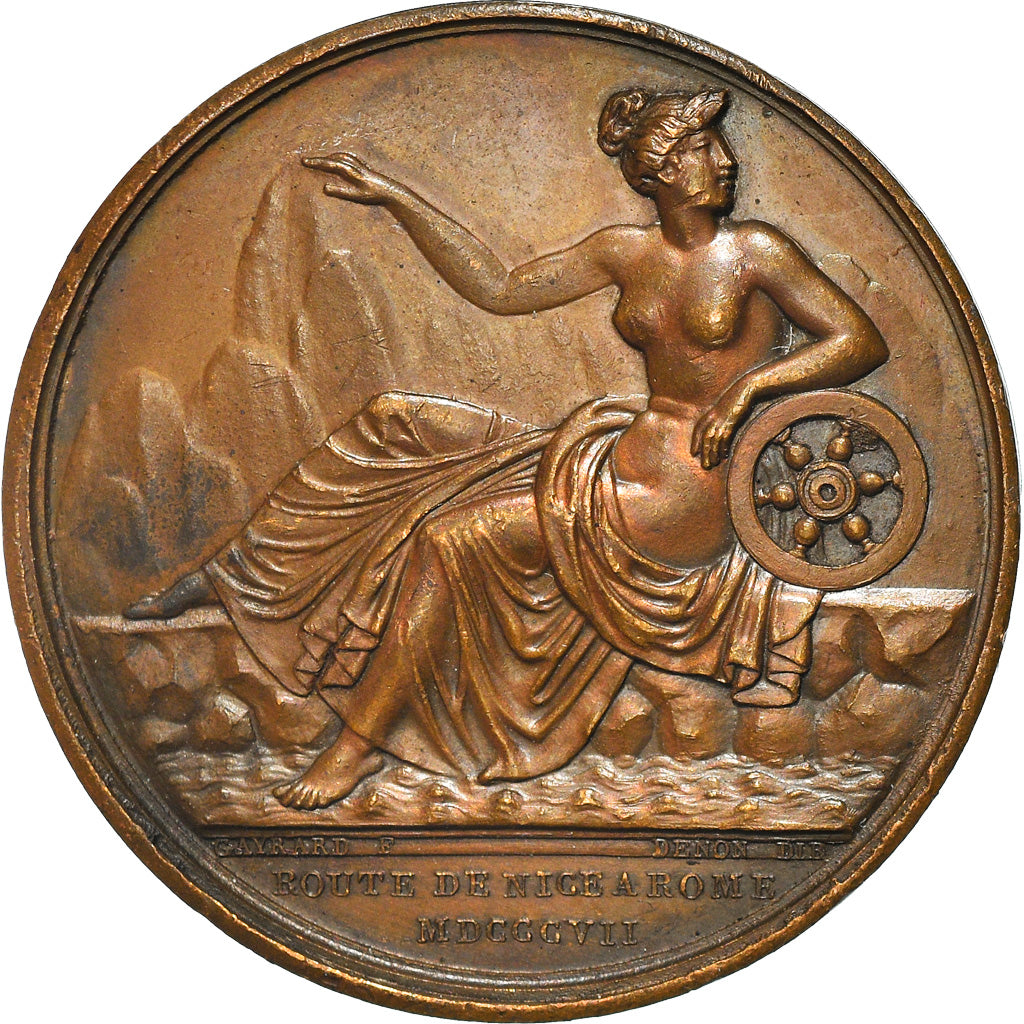 France, Medal, Napoléon Ier, Route de Nice à Rome, History, 1807, Andrieu