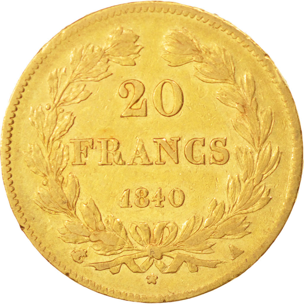 Frankreich, Louis-Philippe, 20 Francs, 1840, Paris, EF(40-45), Gold, KM:750.1