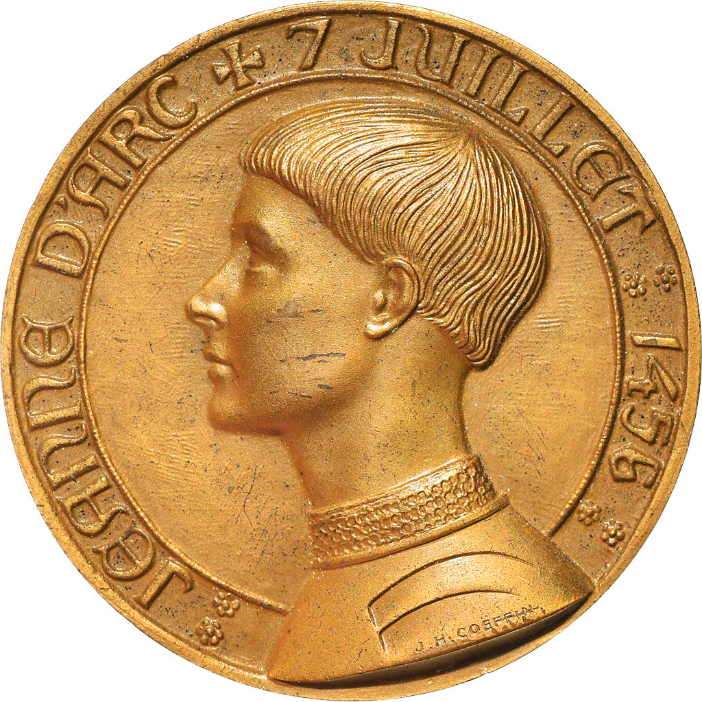 France, Medal, Jeanne d'Arc, 7 Juillet 1456, History, Coeffin, MS(63), Bronze