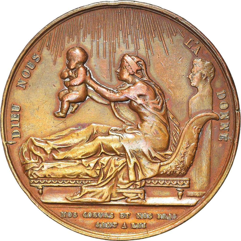 Frankreich, Medaille, Naissance du Comte de Chambord, History, 1820, Gayrard