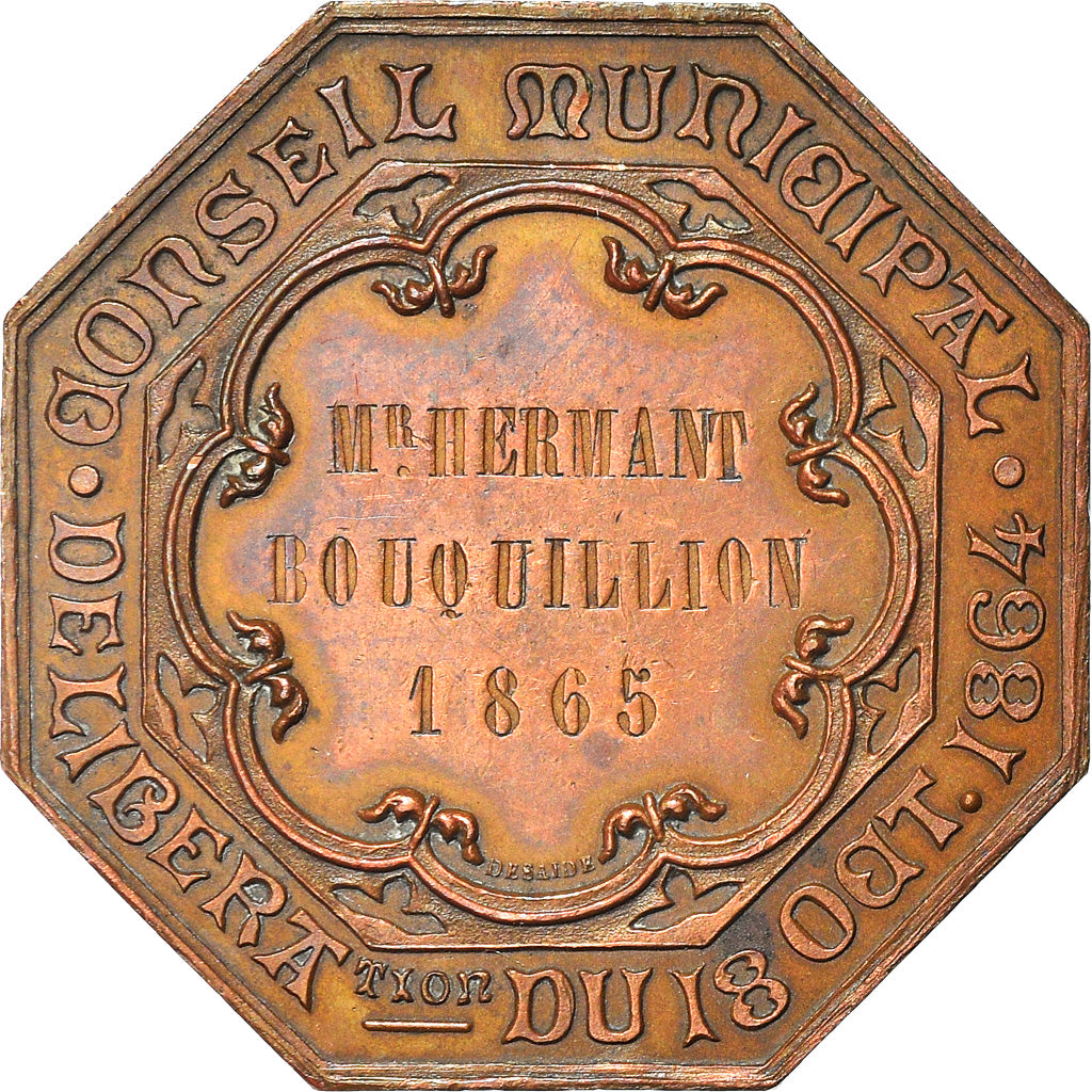 France, Token, Conseil Municipal de Saint-Omer, Politics, 1865, Desaide