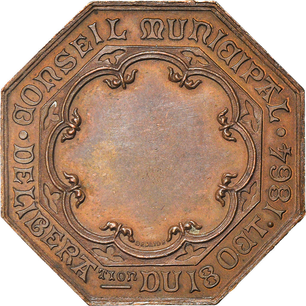 France, Token, Conseil Municipal de Saint-Omer, Politics, 1864, Desaide