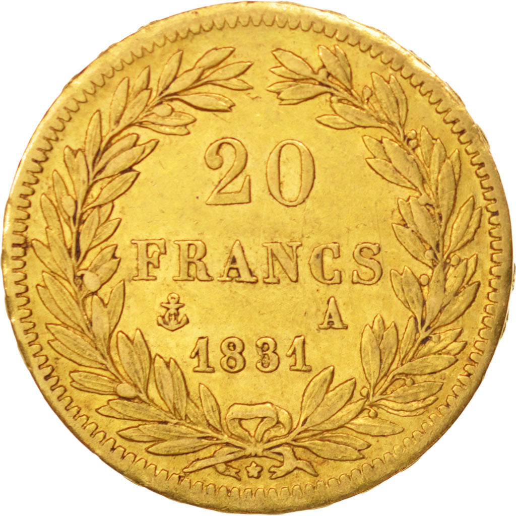 France, Louis-Philippe, 20 Francs, 1831, Paris, EF(40-45), Gold, KM:746.1