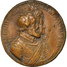 France, Médaille, Henri IV et Marie de Médicis, History, 1603, G.Dupré, TB+