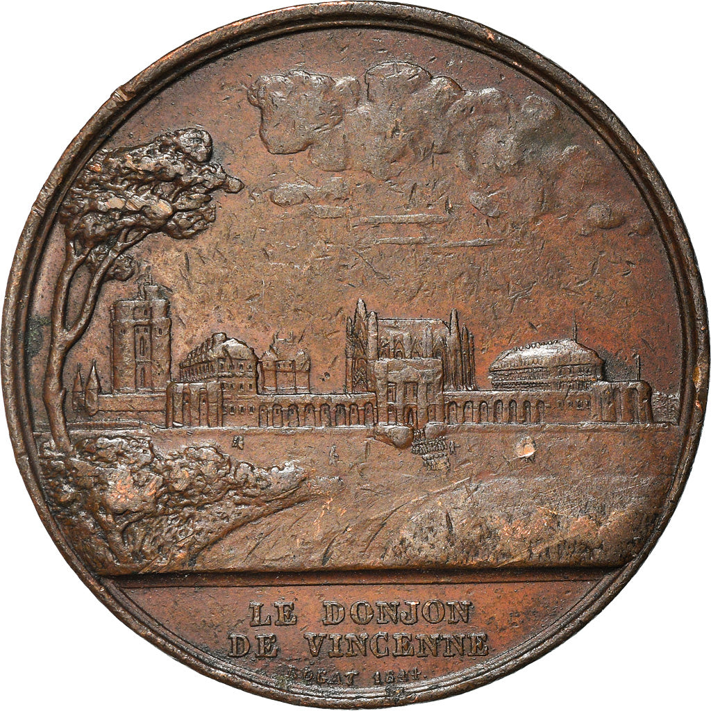France, Medal, Prise de la Bastille , Donjon de Vincennes, History, 1844, Rogat