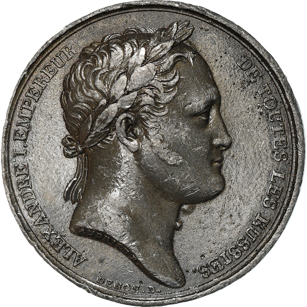 Francia, medalla, Alexandre Ier, Séjour à Paris, History, 1814, Denon, BC+