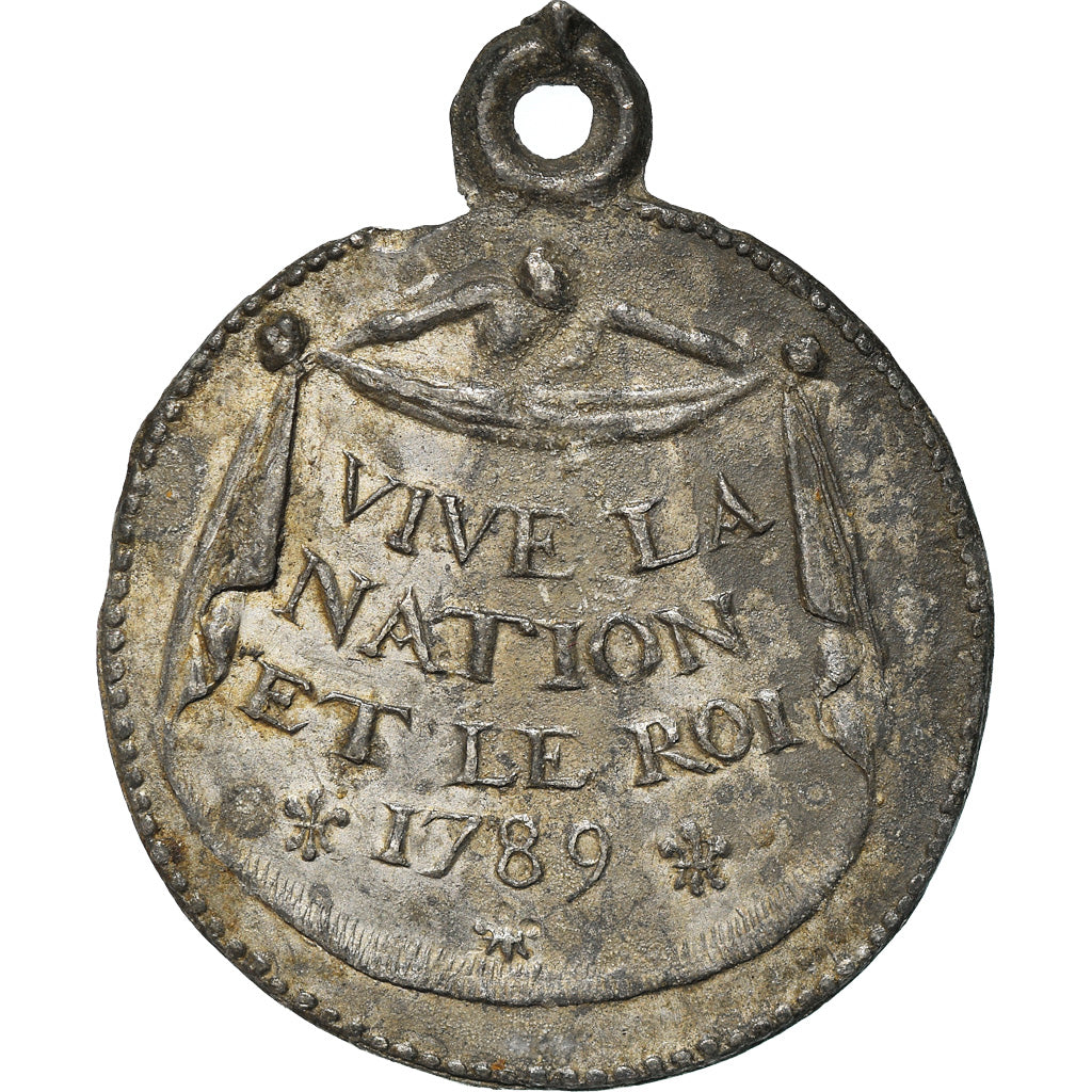 Frankrijk, Medaille, Vive la Nation et le Roi, History, 1789, ZF+, Tin