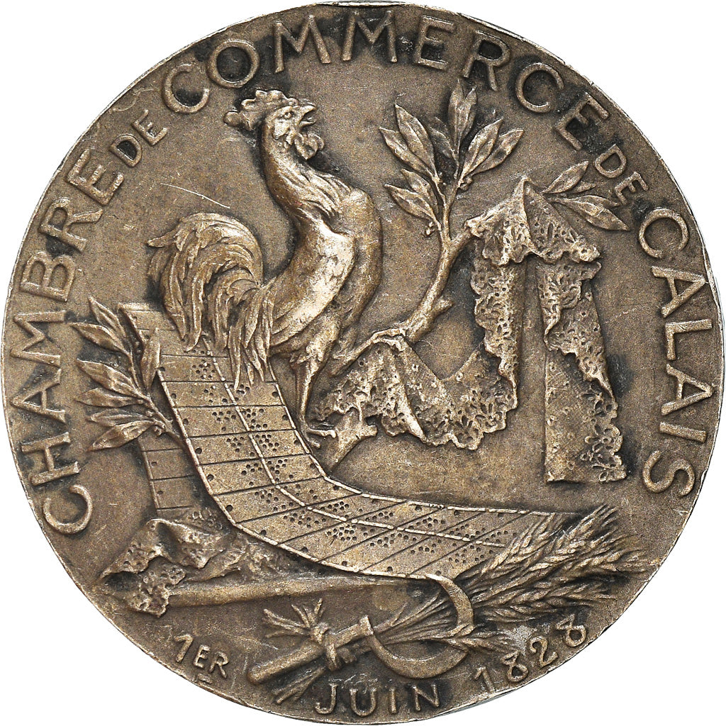 Francia, medaglia, Chambre de Commerce de Calais, Business & industry, 1828