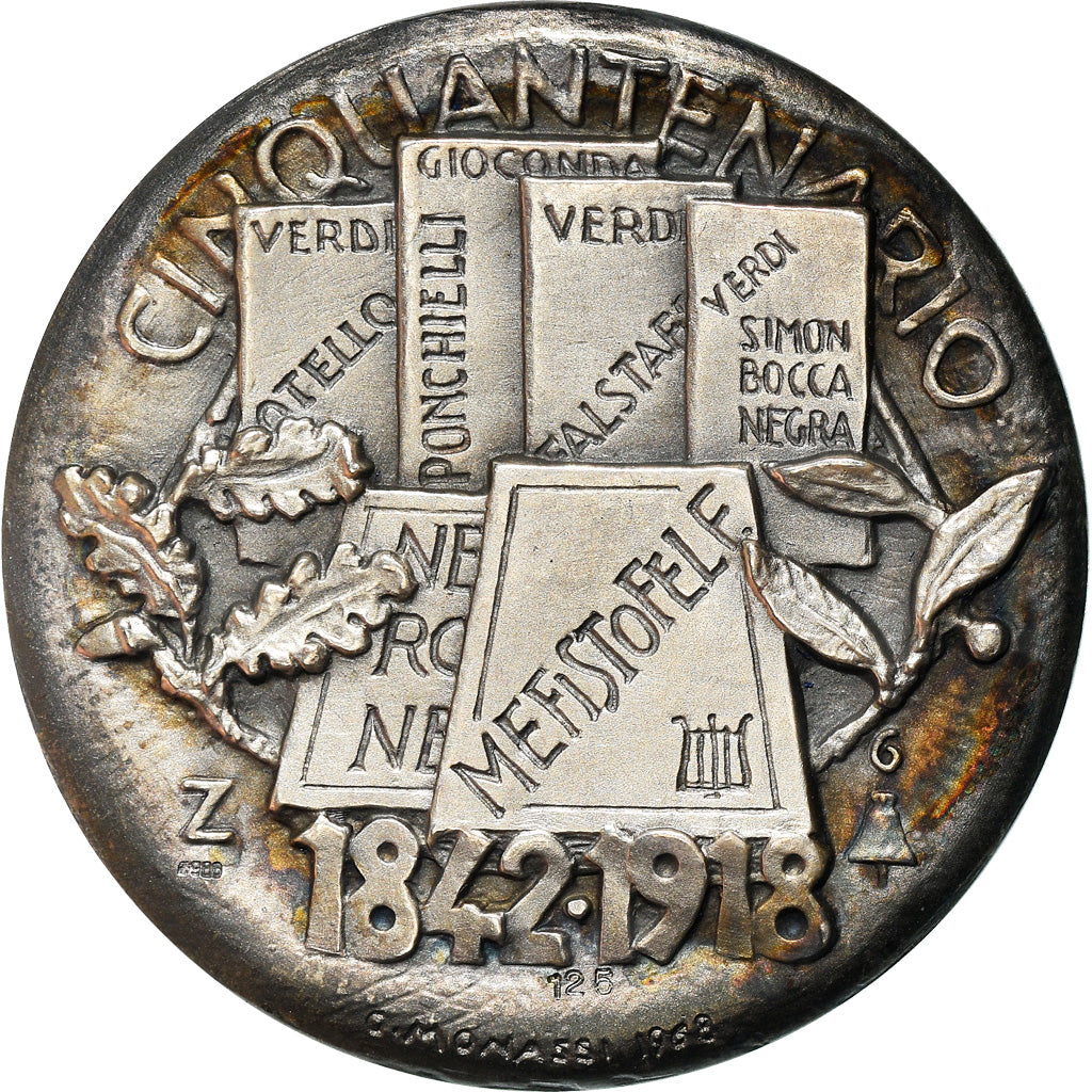 Italy, Medal, Arrigo Boito, Cinquantenario della Morte, Arts & Culture, 1968