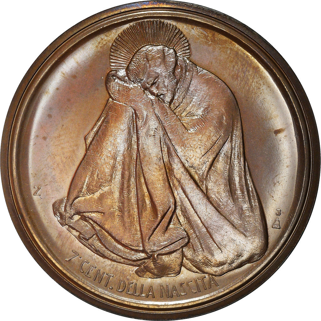 Italia, medalla, Giotto, VIIème Centenario della Nascita, Arts & Culture, 1966