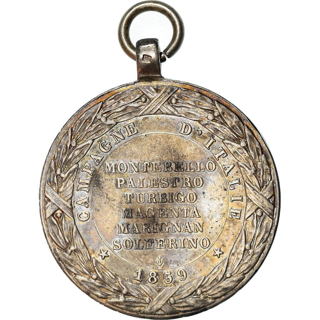 France, Napoléon III, Campagne d'Italie, Medal, 1859, Excellent Quality, Barre