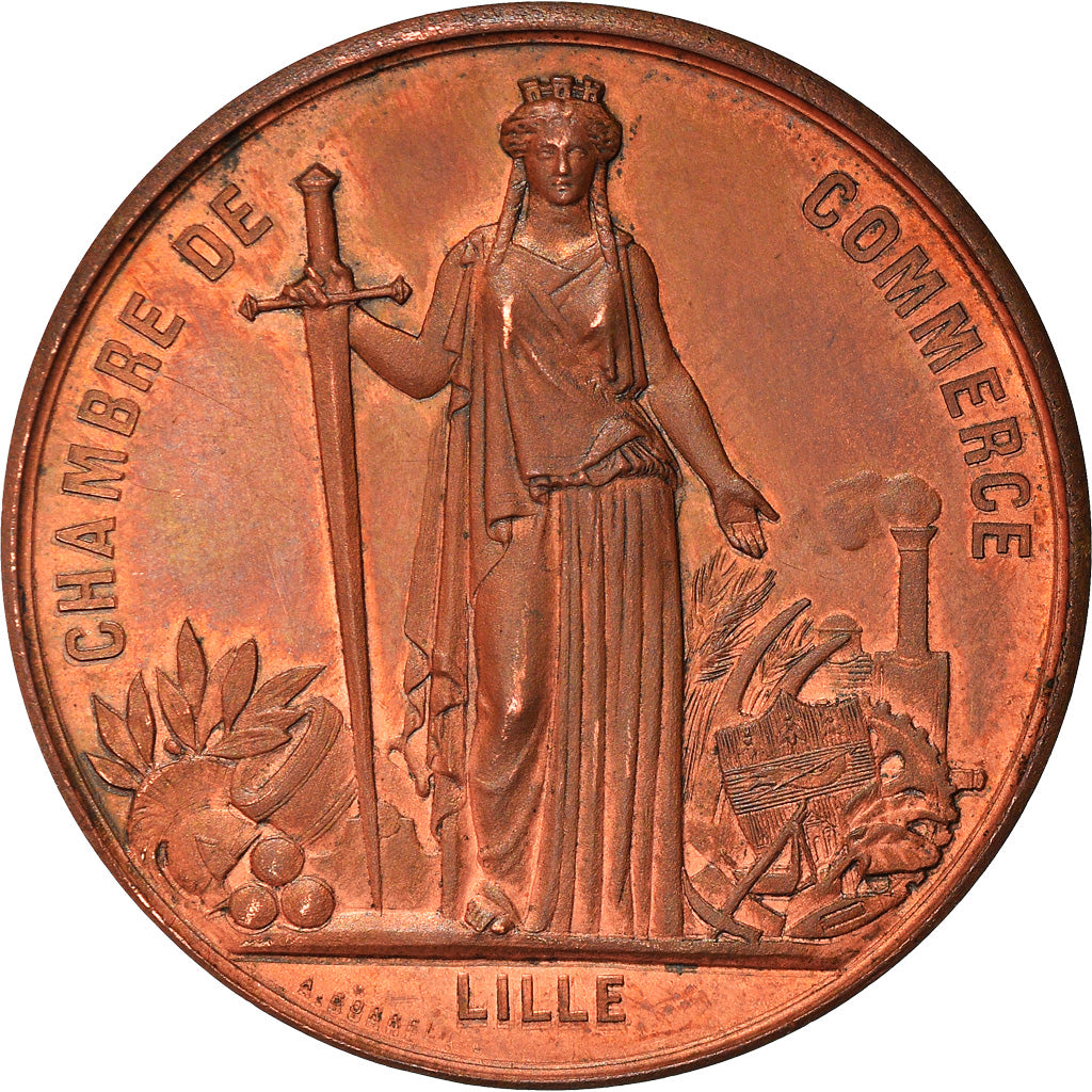 Francia, medaglia, Napoléon III, Visite de la Chambre de Commerce de Lille