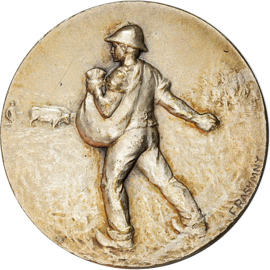 França, Medal, Art Nouveau, Agriculture, Le Semeur, Rasumny, AU(50-53), Bronze