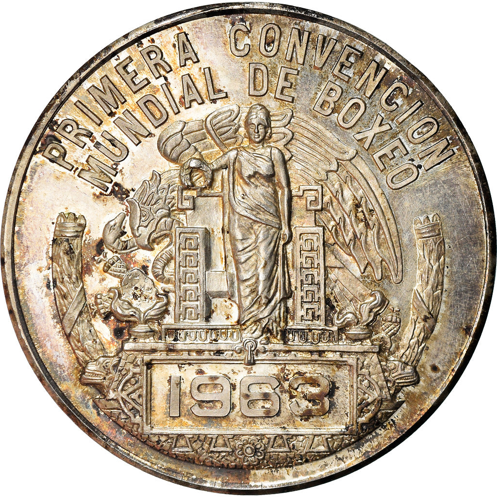 Mexico, Medal, Primera Convencion Mundial de Boxeo, 1963, AU(55-58), Silver