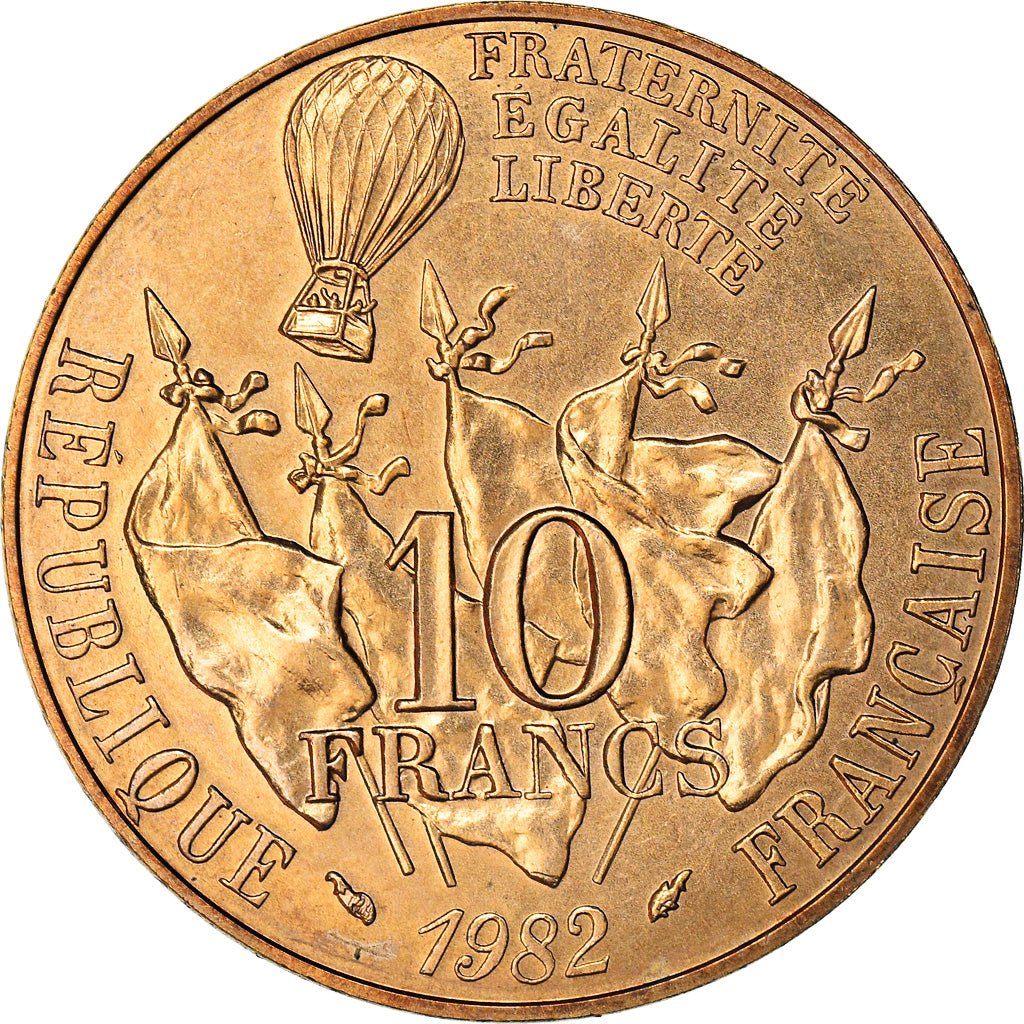 Moneta, Francia, Gambetta, 10 Francs, 1982, Paris, FDC, FDC, Nichel-bronzo