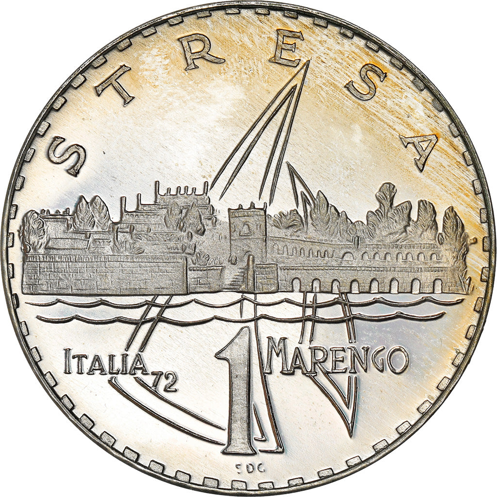 Italy, Medal, I Marenghi del Sole, 1 Marengo, Stresa, 1972, MS(64), Silver